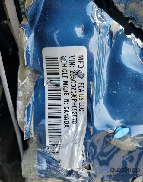 2023 Dodge Challenger Srt Hellcat из США, поврежденный, VIN 2C3CDZC96PH692078